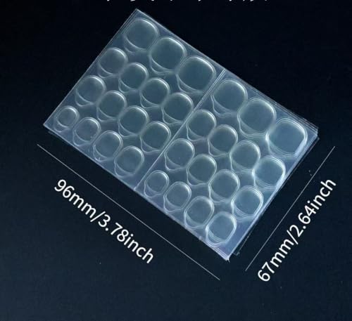 Nagelklebelaschen Set, 600 Stück in 15 Größen, Doppelseitig Transparent, 96mm x 67mm Klebestreifen für Fingernägel,Maniküre