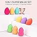 9Pcs Makeup Sponge Set, Terresa Makeup Blenders Beauty Foundation Blending Sponges, 3 Shapes Beauty Make Up Blender with Sponge Holder, Cosmetic Tools for Liquid, Powder, BB Cream and Sunscreen