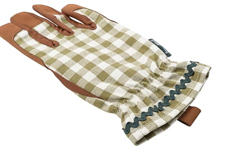 Burgon & Ball Colour Collection Gloves - Olive Check - Image 4