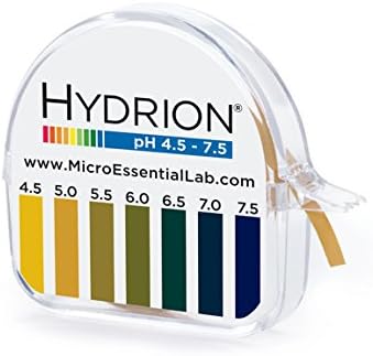 Micro Essential Lab 334 Hydrion Short Range pH Test Paper Dispenser, 4.5 - 7.5 pH, Single Roll
