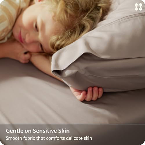 Image of Bedsure 100% Organically Grown Bamboo Viscose King Size Sheets Set | Cooling Bedsheets for Hot Sleepers | Luxury Silky Soft | 18 inch Deep Pocket with Corner Straps | Oeko-Tex Certified [Light Brown]