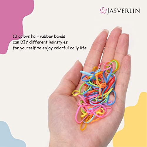 Jasvrelin 2000 Pcs Multicolor Rubber Bands, Tiny Hair Elastics Rainbow Small Braid Bands Baby Hair Elastics For Infants No Snag #TOP4