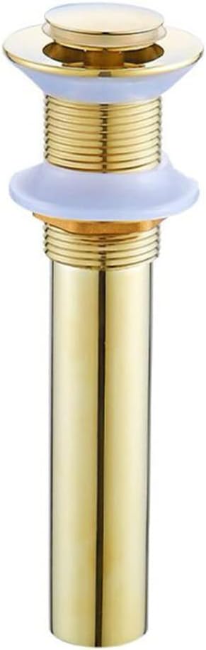 Bathroom Basin Drain Strainer Golden Plated Sink -up Drainer with/Without Overflow Bathroom Accessories(Black)