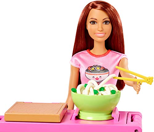 Barbie Noodle Bar Playset con Muñeca y Accesorios miniatura 5