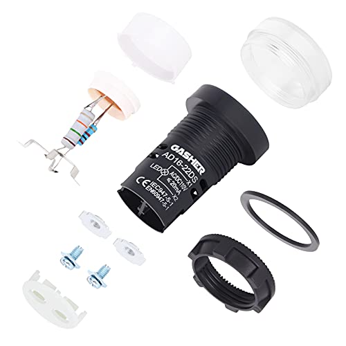 Gasher 12V/24V/110V 20Ma Energy Saving Indicator Light Mounting Hole Size 22Mm (7/8 Inch) White 10 Pcs #TOP1