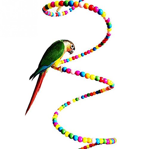 Sage Square Jumbo Playful Natural Wood Bead Swing Flexible Ladder Toy for Birds - 100 cm 3