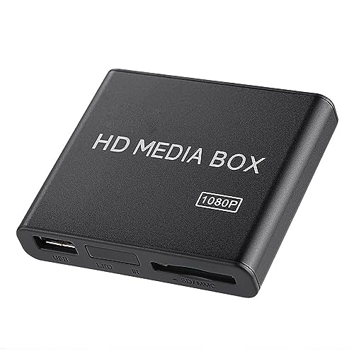 Reproductor Multimedia, Mini 1080p Full HD Ultra Digital Media Player Box, Compatible con USB MMC RMVB MP3 AVI MKV (Enchufe de la UE)