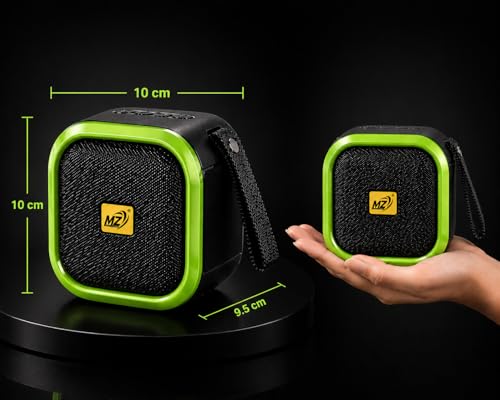 Image of 10W Wireless Bluetooth Speaker with Deep Bass, TWS Function, Type-C Fast Charging, 3-5 Hours Playtime, Portable Mini Speaker with FM /USB /TF Card Support & Bluetooth 5.0 (M Green)