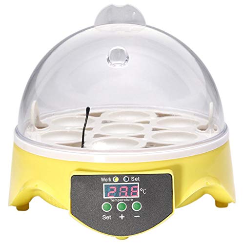 Semoic Mini 7 Egg Incubator Poultry Incubator Brooder Digital Temperature Hatchery Egg Incubator Hatcher Chicken Duck Bird Pigeon UK Plug