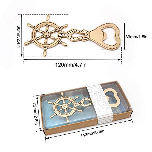 Artisan-SH Rudder Flesopener - Cool Beer Opener, Sailor Boat Voyage Gift, gepersonaliseerde flesopener met prachtige verpakking, kan worden gebruikt voor feesten, feesten, bars, collecties (goud) - Image 5