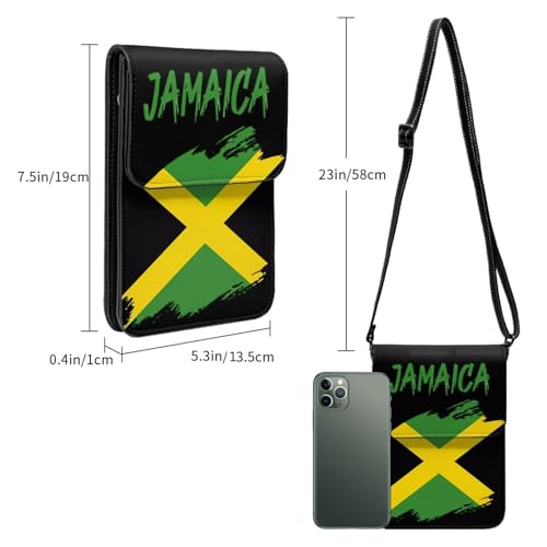 Forever Jamaica Jamaican Flag Leather Crossbody Phone Purse for Women Cute Wallet Bags Lightweight Mini Sling Bag3