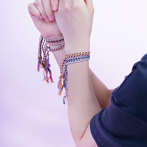jerbro Pack of 24 Friendship Bracelets Bohemian Braided Handmade Adjustable Friendship Bracelets Woven Bracelet for Women Girls, Polymer