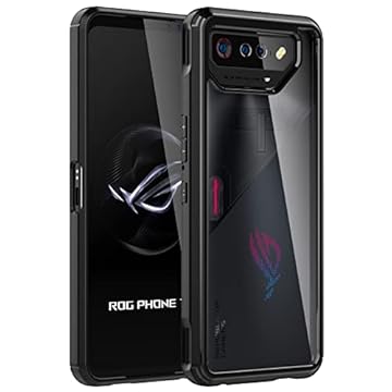 Foluu Capa para Asus ROG Phone 7/ROG 7 Ultimate, parte traseira rígida de policarbonato e TPU macio à prova de choque resistente a arranhões para Asus ROG Phone 7/ROG 7 Ultimate 2023 (preto)