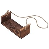 WATIIFUFU Handgefertigte Holz Babyschaukel 30X13X10cm Gepolstert Kaffeebraun Fotorequisite für Neugeborenen Fotoshootings Hängende Schaukel für Wohnzimmer und Garten