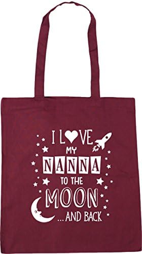 HippoWarehouse I Love My Nanna to the Moon and Back (Pink) Tote Shopping Gym Beach Bag 42cm x38cm, 10 litres