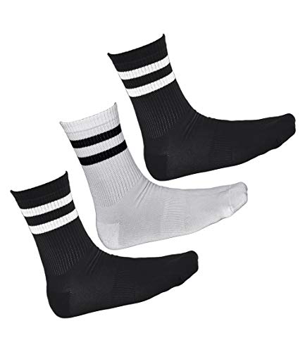 vitsocks Calcetines BAMBÚ Muy Suave Sport Hombre (3 PARES) Acolchados Deportivos, 2x negros 1x blancos, 39-42