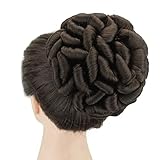 IMISSU Large Size Braided Messy Curly Hairstyle Scrunchies Chignon Dancer Hair Cover Donut Hairpiece Hair Buns Wig Updo for Party (Brown)