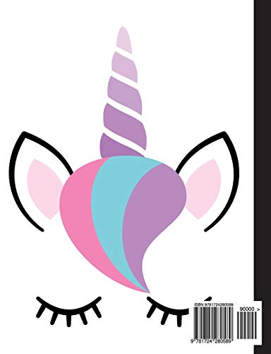 Notebook: Unicorn Purple Horn, College-Rule, Notebook Home Office School Student Teacher Homeschool, 7.4 x 9.7 in, 200 pages for kids, school, home, students, teachers (Unicorn Fun) image 4