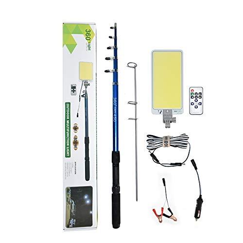 CONPEXOutdoor Telescopic Camping Rod Floodlight 45W 4560LM, New Technologic COB Lamp with Fishing Rod Perfect for Camping, Party, Street Stall, Any Outdoor Activities