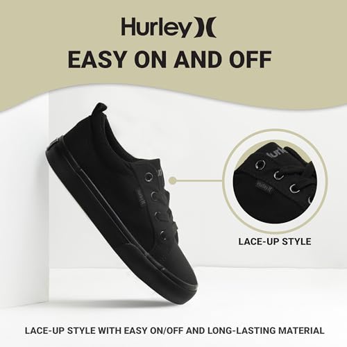 Hurley Finn Kids Lace Up Canvas Sneakers – Low Cut Skateboarding Shoes for Kids, Sports Shoes for Boys and Girls3