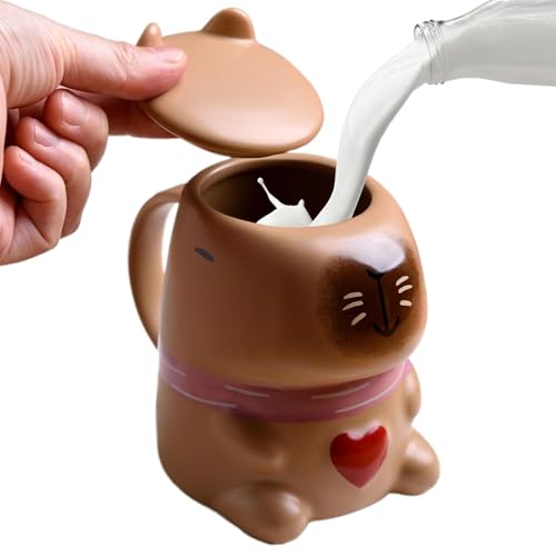 Taza Capibara, taza Capibara | Taza de pareja Capibara - Taza divertida con forma de animal, taza de café de animales divertidos de Capibara, taza de café de cerámica Capibara para marido y esposa