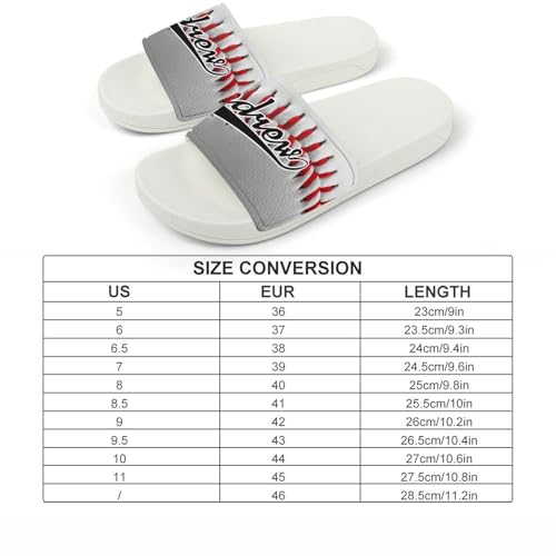 Custom Sports Slides Personalized Slippers - Baseball Sandals Quick Drying Softball Slippers Indoor Outdoor,Gifts for Men Youth Boy (White,Style 52)2
