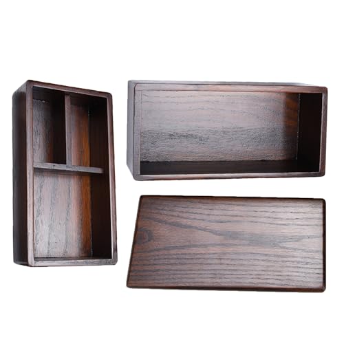 NeilBee Natural Wooden Lunch Box Double Layer Rectangle Food Container