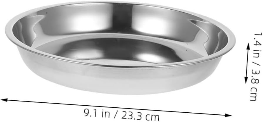 VALICLUD Thick Stainless Steel Round Dinner Plate for Outdoor Camping Multipurpose Flat Pan for Steaming Grilling Baking and Roasting Meat