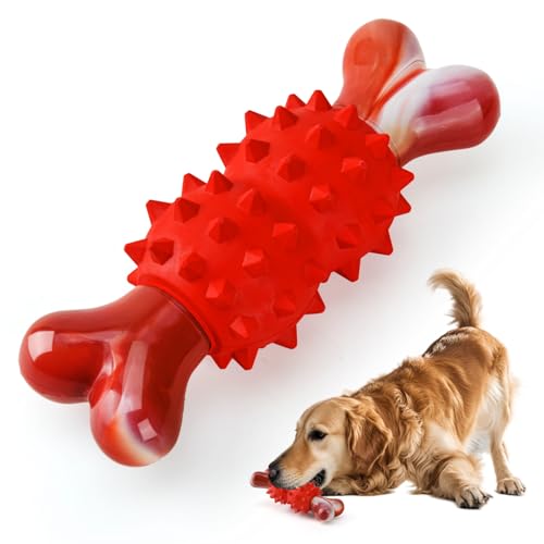 LIFLIX Dog Toys for Aggressive Chewers, Tough Indestructible Dog Chew Toys, Durable Nylon & Rubber Teething Toys for Large Medium Breed, Bone Shape