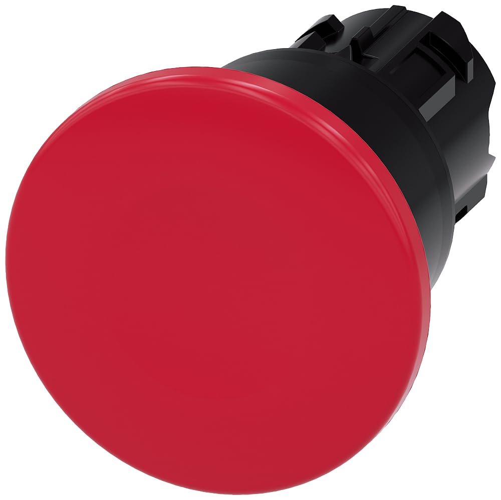 Pulsador de seta Siemens Sirius rojo de 40mm con enclavamiento y desenclavamiento manual