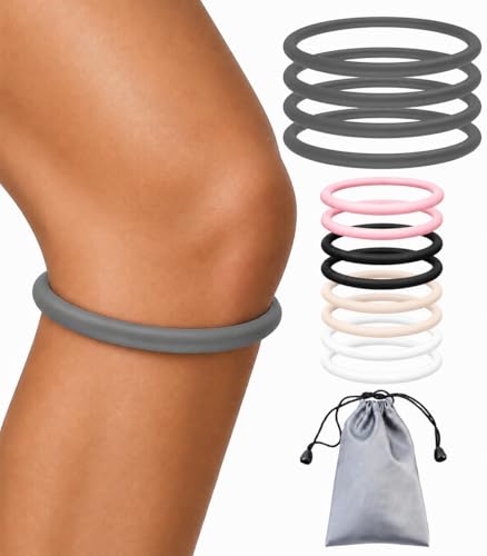 Image of 4PC Patellar Tendon Support Strap,Patella Band for Knee Pain Relief | Basketball, Running, Jumpers Knee, Tennis, Tendonitis, Soccer and Hiking, Women and Men, Silicone,Includes Storage Bag