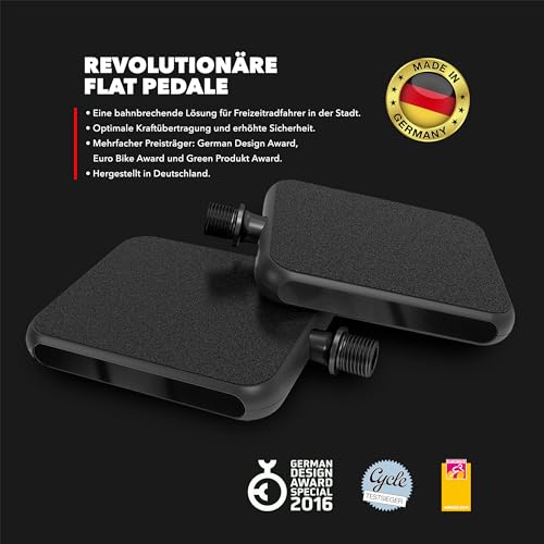 MOTOBICYCLES Urban Bike Pedals, Innovative Flatpedals with Exchangeable Grip Tape Surface, for Modern Commuters City Bikes - Image 2