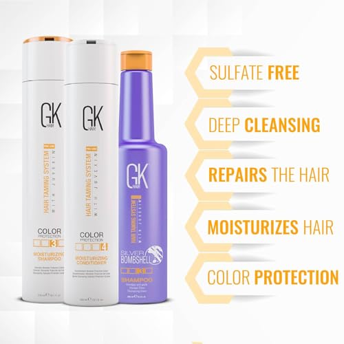 GK HAIR Moisturizing Shampoo Conditioner Duo with Silver Bombshell Shampoo Combo Set for Dry Frizzy Damaged Environmentally Stressed and Chemically Treated Hairs - Image 5
