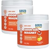 Gonzo Odor Absorbing Gel - 2 Pack - Odor Eliminator for Car Closet Bathroom and Pet Area, Captures and Freshens Odors - 14 Ounce