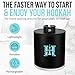 HOOKAH HOLICS Hookah Pump with 1300 mAh Rechargeable Battery - Electric Hookah Air Pump Kit with Led Light - Mini Universal Black Starter Kit Helper - Start & Light Your Coals Hotter Faster Easier
