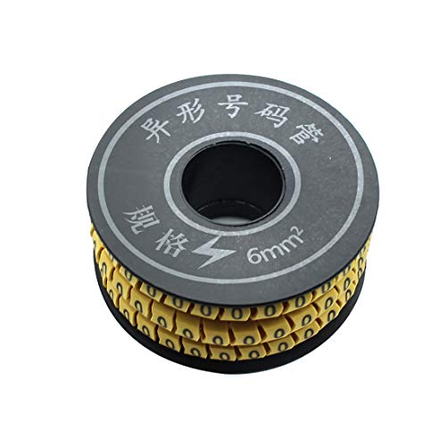 10 Rolls of 0-9 Number Tube,Yellow Flexible PVC Concave Cable Wire Markers Label Tag (6mm2) - Thumbnail 7