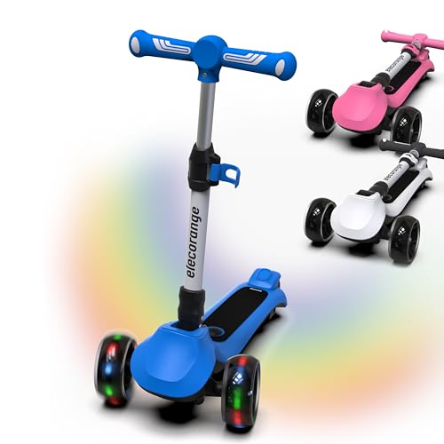 Elecorange T200 Electirc Scooter for Kids, Light Up Big LED Wheels, Flashing...