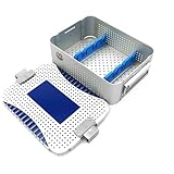 XUHONGYA Aluminium-Sterilisationsbox mit Silikon-Teilwänden & gesichertem Klickverschluss | Sterilisationsschale für Spital-Lagerschränke, Zahnimplantations-Sterilisation(9.4in*6.9in*3.1in)