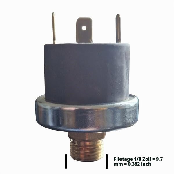 Mater XP600 Pressostat 1/8 pouce | 0,2-1,2 bar réglable | Préréglage 0,5 bar