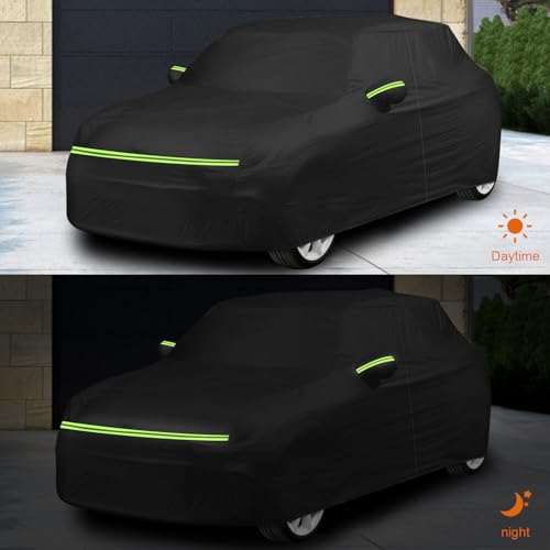 Image of Waterproof Car Covers Replace for 1999-2015 Nissan Xterra, 6 Layers All Weather Custom-fit Car Cover with Zipper Door & Windproof Strap for Snow Rain Dust Hail Protection
