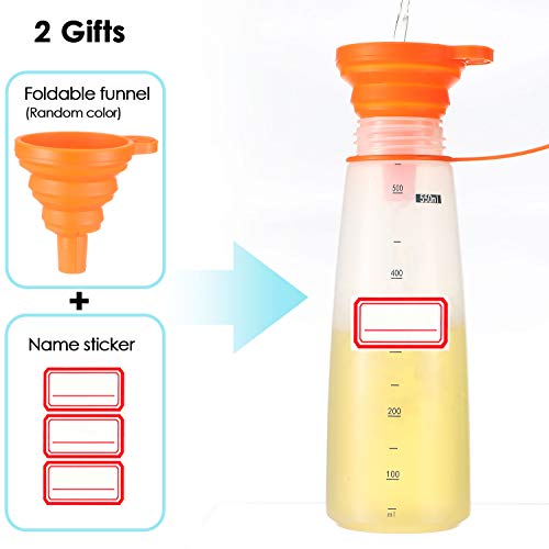 Condiment Squeeze Bottle Wide Mouth, Ondiomn 2 Pack Clear Squeeze Bottles for Condiments, Paint, Ketchup, Mustard, Oil, Sauces, Paint, Resin, Baking, Cake Decorating, Cleaning, BPA Free-Food Grade