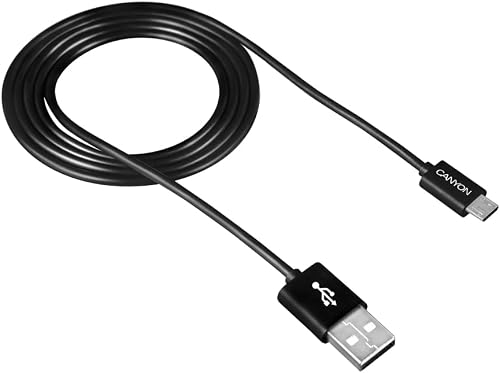 Canyon UM-1 Micro USB to USB 2.0 Cable, 1 Meter Length, Black