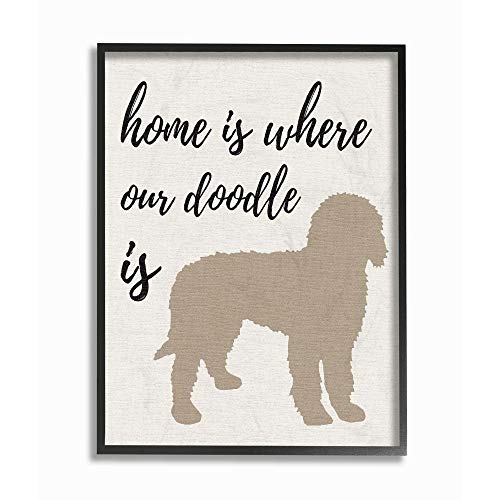 Stupell Industries Home is Where Our Golden Doodle is Black Framed Wall Art, 11