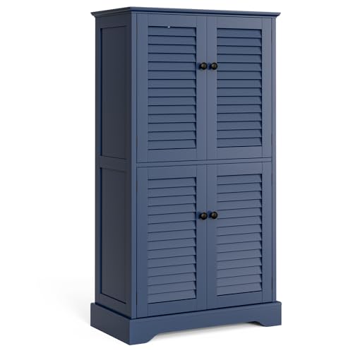 Bewyn Storage Cabinet 43" with Stable Base, Classic Louvre Doors,