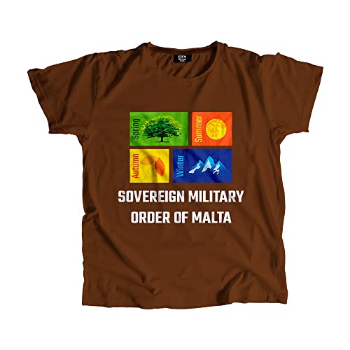 T-shirt Ordre de Malte marron pour homme et femme en coton