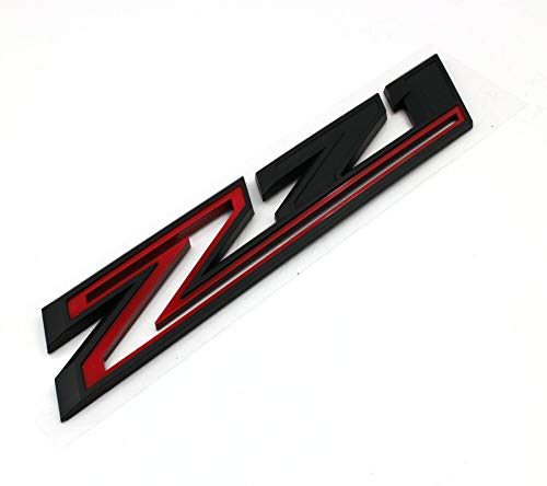 Image of 1PC 2019-2021 Silverado Z71 Emblem Badge 84632695 OEM Nameplate Replacement For 19-21 1500HD 2500HD 3500 HD (Black Red)