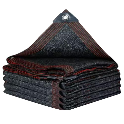 Black Shade Cloth, Garden Shade Netting Sun Resistant 6.6x3.3ft 10x10ft 10x20 13x13ft 16x16ft 20x20ft 33x33ft Mesh Tarp with Grommets for Patio Plants Greenhouse Chicken Coop Porch (Size : 10x20ft)