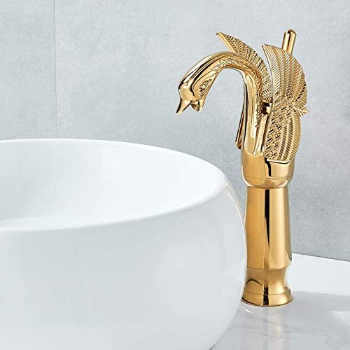 Robinet d'évier cygne doré : l'élégance d'un mitigeur d'eau chaude et froide haut de gamme