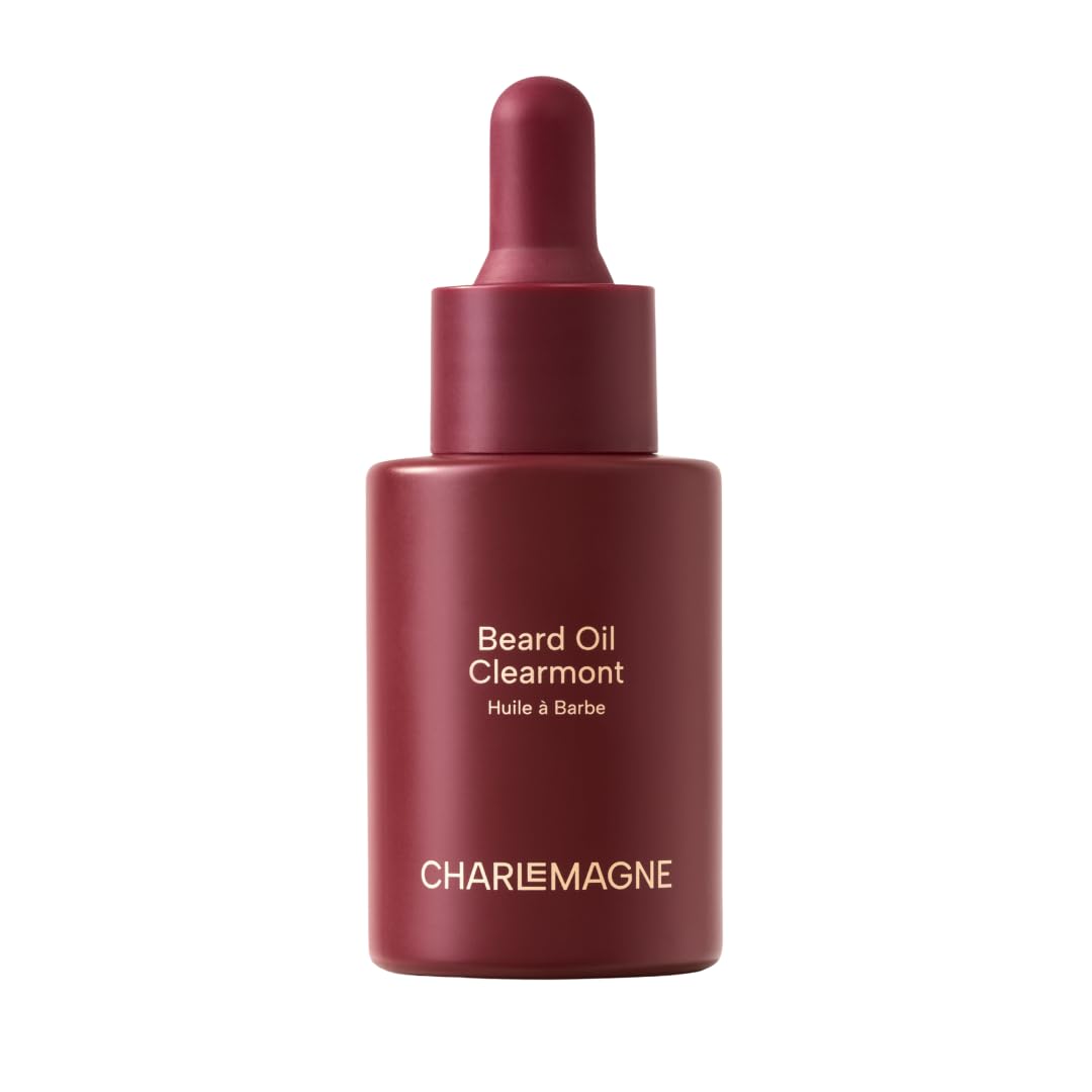 Charlemagne Olio Barba per Uomo – 30 ml, Clearmont | Profumo Minimalista – Olio Barba Premium, Ammorbidente e Idratante – Olio di Argan, Jojoba – Allevia il Prurito, Ammorbidisce Peli Irsuti
