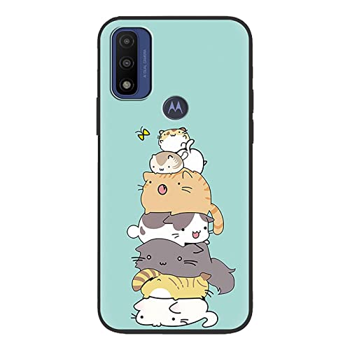 Tonvizern for Motorola Moto G Pure/Moto G Play 2023/ Moto G Power 2022 Case, Cat Pattern Design, Soft Silicone Phone Back Case Cover for Kids Women Girls Girly (Cat)